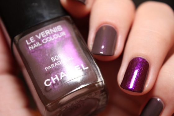 chanel 509 paradoxal h&m from warsaw with love purple violet taupe nail polish turbomagik